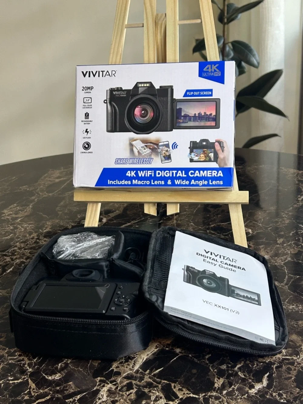 Vivitar 4K WiFi Digital Camera 📸✨ | 20MP | Includes Macro + Wide Angle Lens